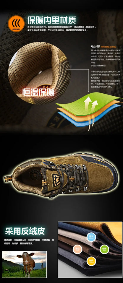Scarpe da trekking da uomo in pelle scamosciata, sneakers outdoor da trail, scarpe da arrampicata antiscivolo e traspiranti, scarpe sportive da montagna da uomo