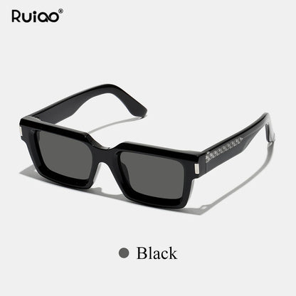 Ruiao 2026 retro black designer sunglasses vintage for women luxury square rectangular man UV400 Propionate insert pin eyewear