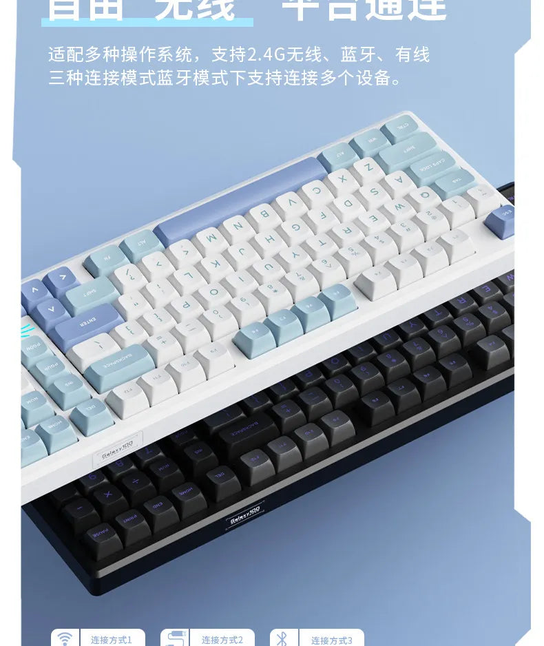 VTER Galaxy100 Full Aluminum Mechanical Keyboard Tri-mode Bluetooth 2.4G Gasket Mount Hot-Swap RGB Gaming Keyboard for PC Mac