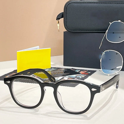 Acetate Round Classical Sunglasses for Men and Women High Quality Brand Designer UV400 Outdoor Luxury Retro Eyeglasses