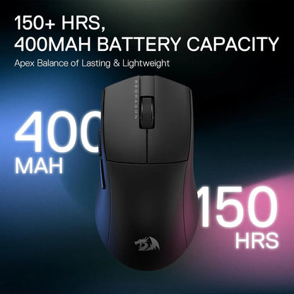 Ratón gaming inalámbrico Redragon M916 PRO de 3 modos, tasa de sondeo Hype-Speed 4K, ratón gamer ultraligero de 49G y 26K DPI