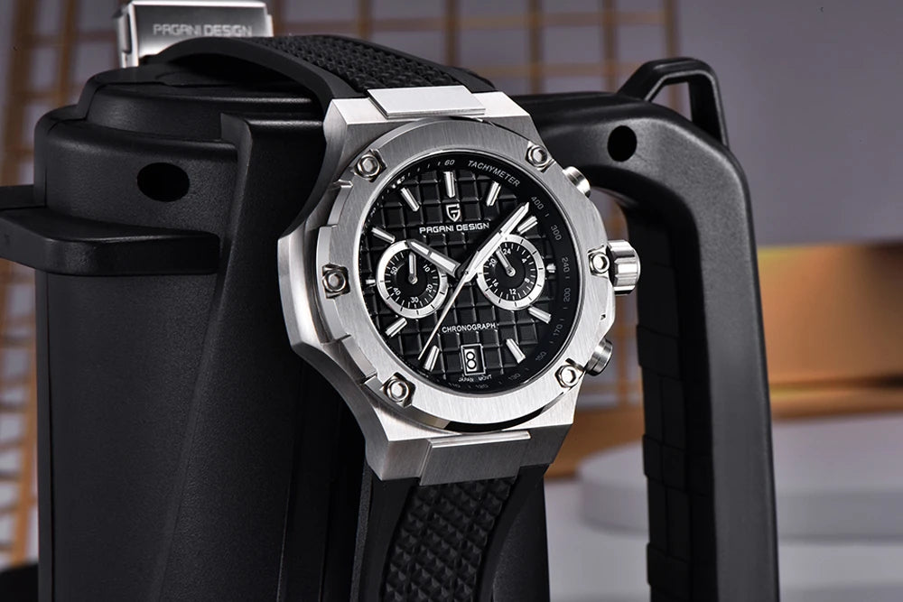 Relógios de quartzo para homem PAGANI DESIGN – Cronógrafo desportivo de luxo, estanque, com ponteiros luminescentes e vidro de safira com tratamento antirreflexo