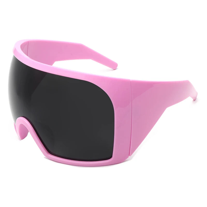 Oversized Black Punk Goggle Sunglasses Women Men Luxury Brand Designer Y2K Sport Sun Glasses Retro One Piece Outdoor Shade UV400