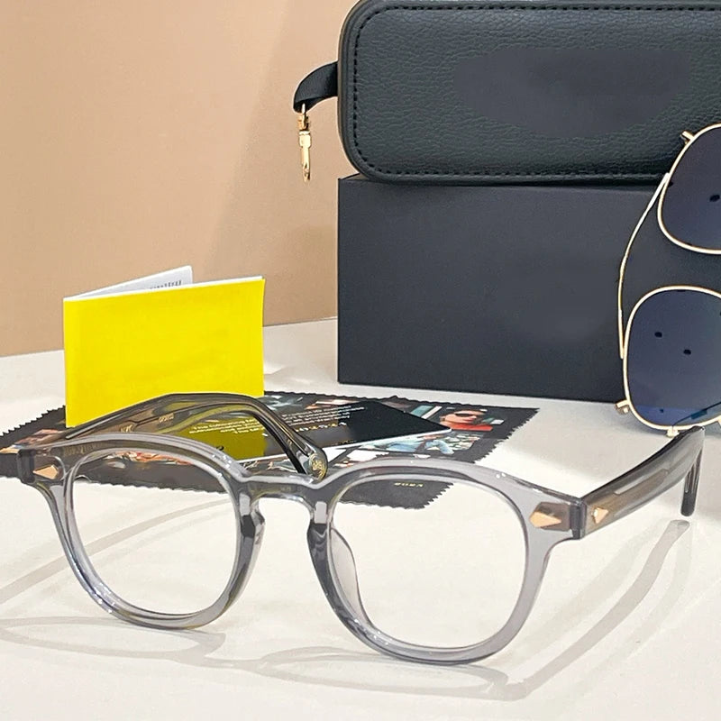 Acetate Round Classical Sunglasses for Men and Women High Quality Brand Designer UV400 Outdoor Luxury Retro Eyeglasses