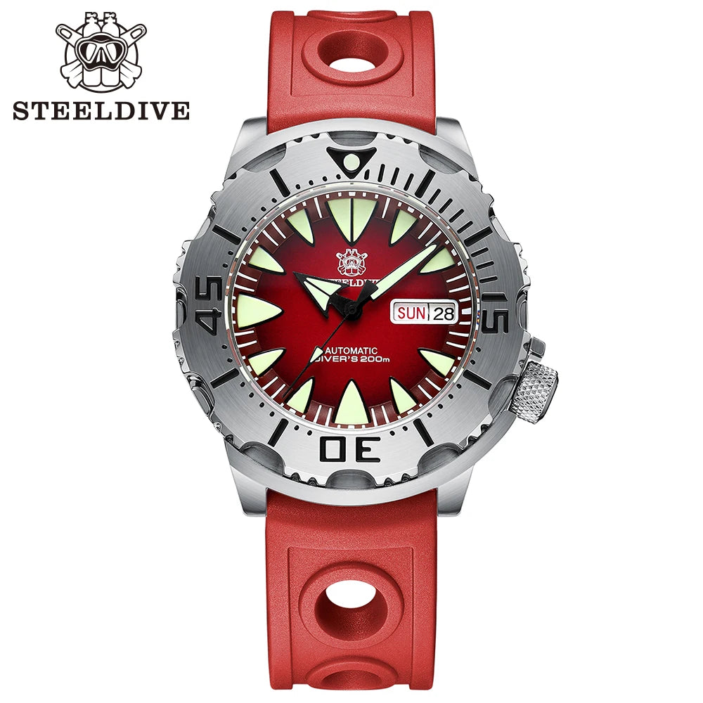 STEELDIVE SD1984 Monster Steel Strap Mechanical Watch NH36 Movt Sapphire Crystal 200M Waterproof Swiss Super Luminous Wristwatch