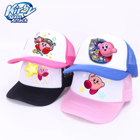 Kirby Summer Baseball Polyester Hats Universal Casual Cap Truck Driver Cartoon Peripheral Items Adult Adjustable Children Action