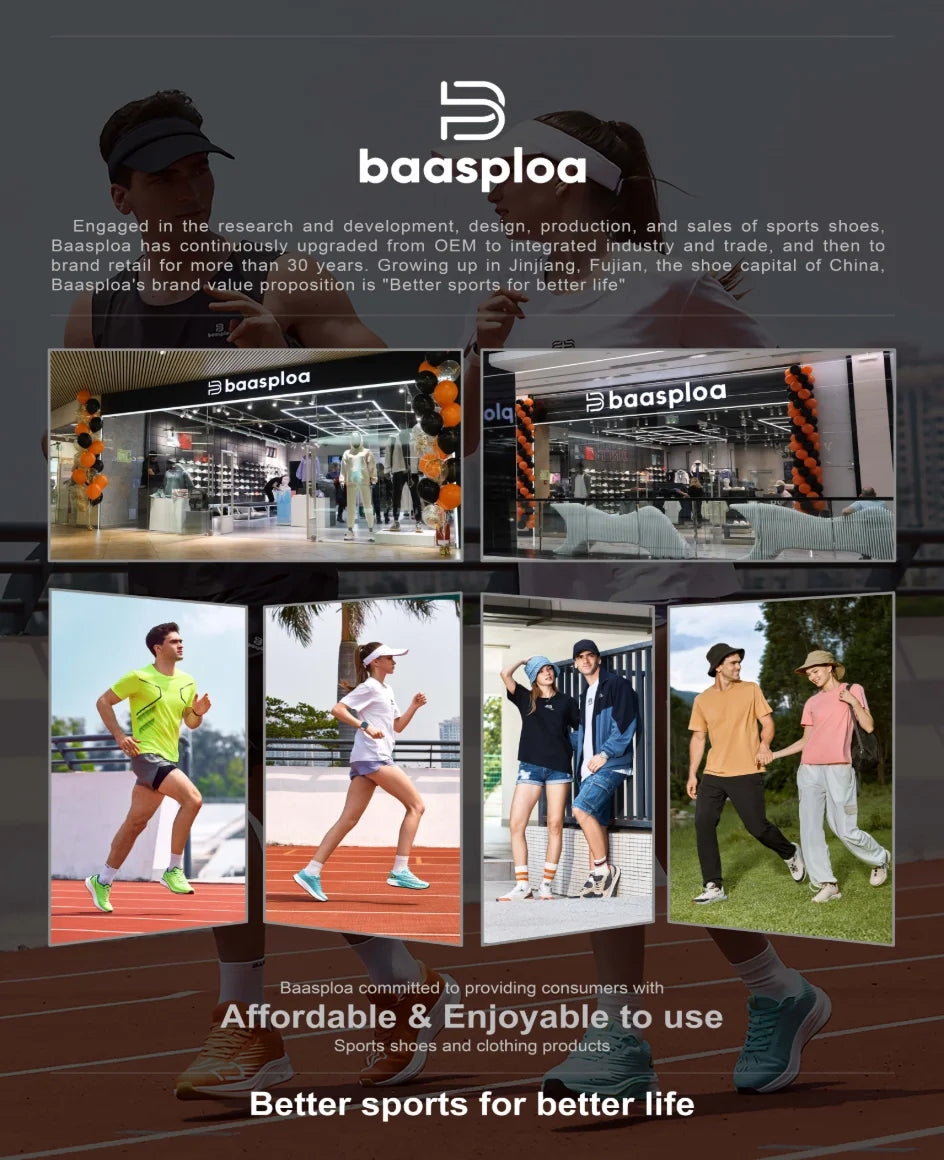 Baasploa Running Shoes Men Carbon Plate Professional Cushioning Anti-slip Sneaker Female Casual Breathable Jogging Sports Shoes
