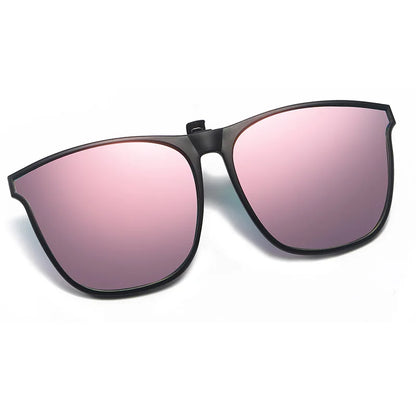 Polarized Clip On Sunglasses Men Women Car Driver Goggles Night Vision Eyewear Anti Glare Vintage Square Sun Glasses