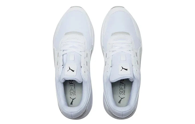 Chaussures de sport décontractées basses, légères et durables, à lacets, bout rond, en tissu Puma Future Runner, blanches et grises, 372611-01