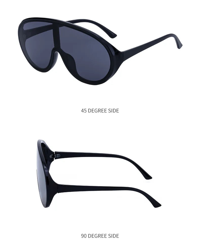 Trendy Oversized One Piece Sunglasses Women Men 2026 Luxury Brand Designer Sun Glasses Fashion Shield Shades Big Frame Eyewear