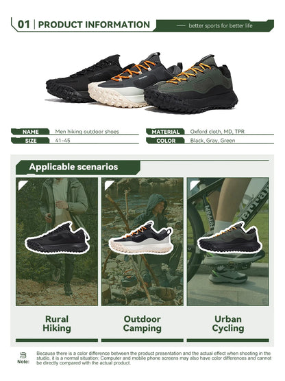 Baasploa Men Hiking Shoes High Quality Comfort Soft Waterproof Male Trekking Sneakers Resistant Non-slip Outdoor Climbing Shoes