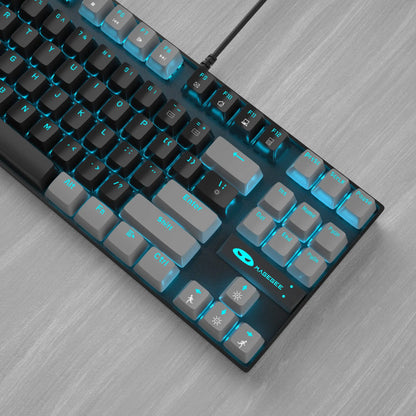 MageGee 75% Mechanical Gaming Keyboard with Blue/Red Switch, LED Blue Backlit 87 Keys Compact TKL Wired Keyboard for Windows PC