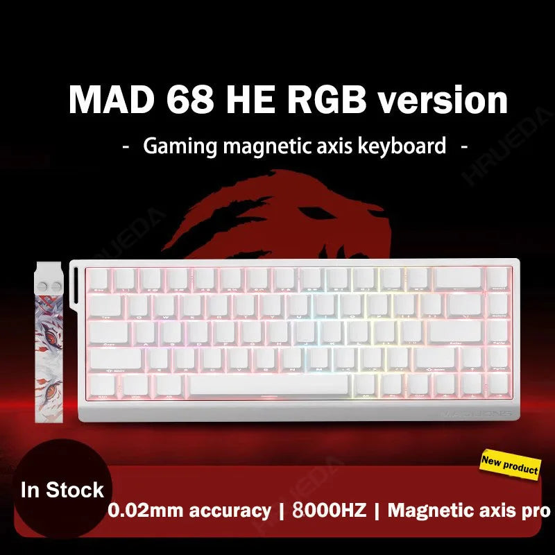MADLIONS Mad 60he Mad60HE Mad 68HE Teclado mecánico para gaming personalizado con interruptor magnético, cableado, hot swap y tasa de sondeo de 8K