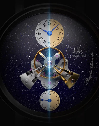 Shanghai The Bund Sky Dome Series Men's Mechanical Watch 42mm Center Flywheel Automatic Watch Limited Edition Brand Watches 865