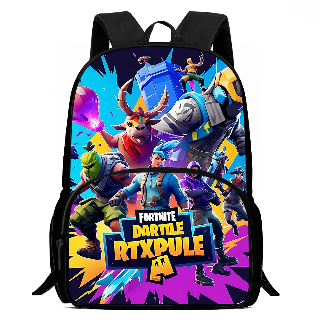 Mochila clásica de Fortnite para niños y niñas, regalo de cumpleaños para estudiantes, bolsa escolar infantil de gran capacidad, mochila de camping duradera