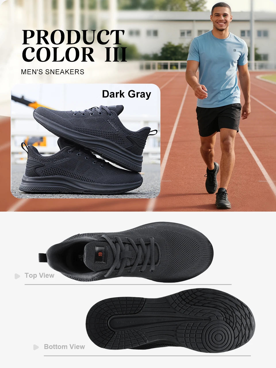 Baasploa Running Shoes Men's New Casual Lightweight Designer Mesh Sneakers Male Outdoor Breathable Lace-Up Sports Walking Shoes