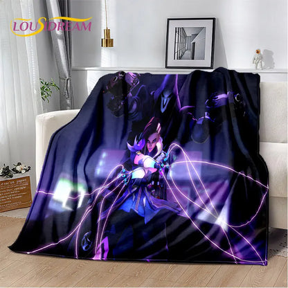 Overwatch Game Gamer DVA Reaper mekana plišana deka, flanelska deka za dnevni boravak, spavaću sobu, krevet, kauč, piknik, djecu, 3D