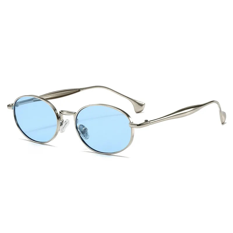 Metal Oval Lens Sunglasses UV Protection Retro Small Frame Sun Glasses Classic Brand Designer Eyepiece for Women Men