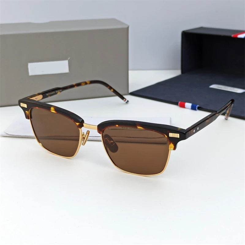 Brand Design Design Men's Polarized Sunglasses Alloy Acetate Square UV400 Sunglass for Women Outdoor Driving Eyewear Shade TB711