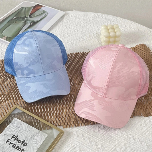 Outdoor Visor Hat Solid Color High Ponytail Baseball Cap Women'S Snapback Hat Camouflage Unisex Baseball Cap For Indoors Unisex
