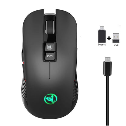2.4G USB-C bezdrátová myš, dobíjecí herní myš 3600DPI, 7 tlačítek, Type-C, tiché myši pro Macbook, notebook, PC, herní myš k počítači