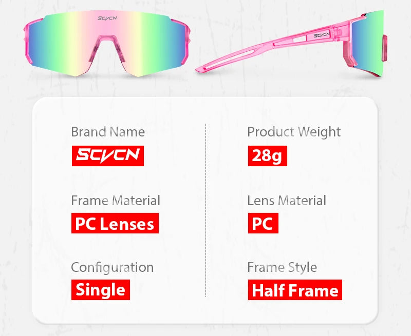 Scvcn Sunglasses Cycling Glasses Photochromic Sports for Men Sun Mountain Bike Road Bicycle Eyewear Goggles UV400 Polarized MTB