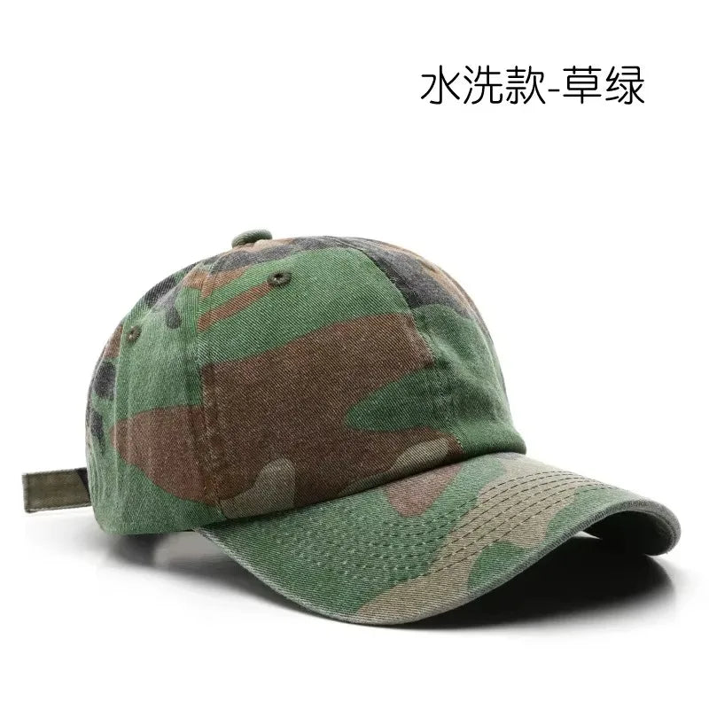 1 PC Unisex Hiking Camouflage Tactics Baseball Cap Leaves Jungle Hat Unstructured Cotton 6 Panel Baseball Cap