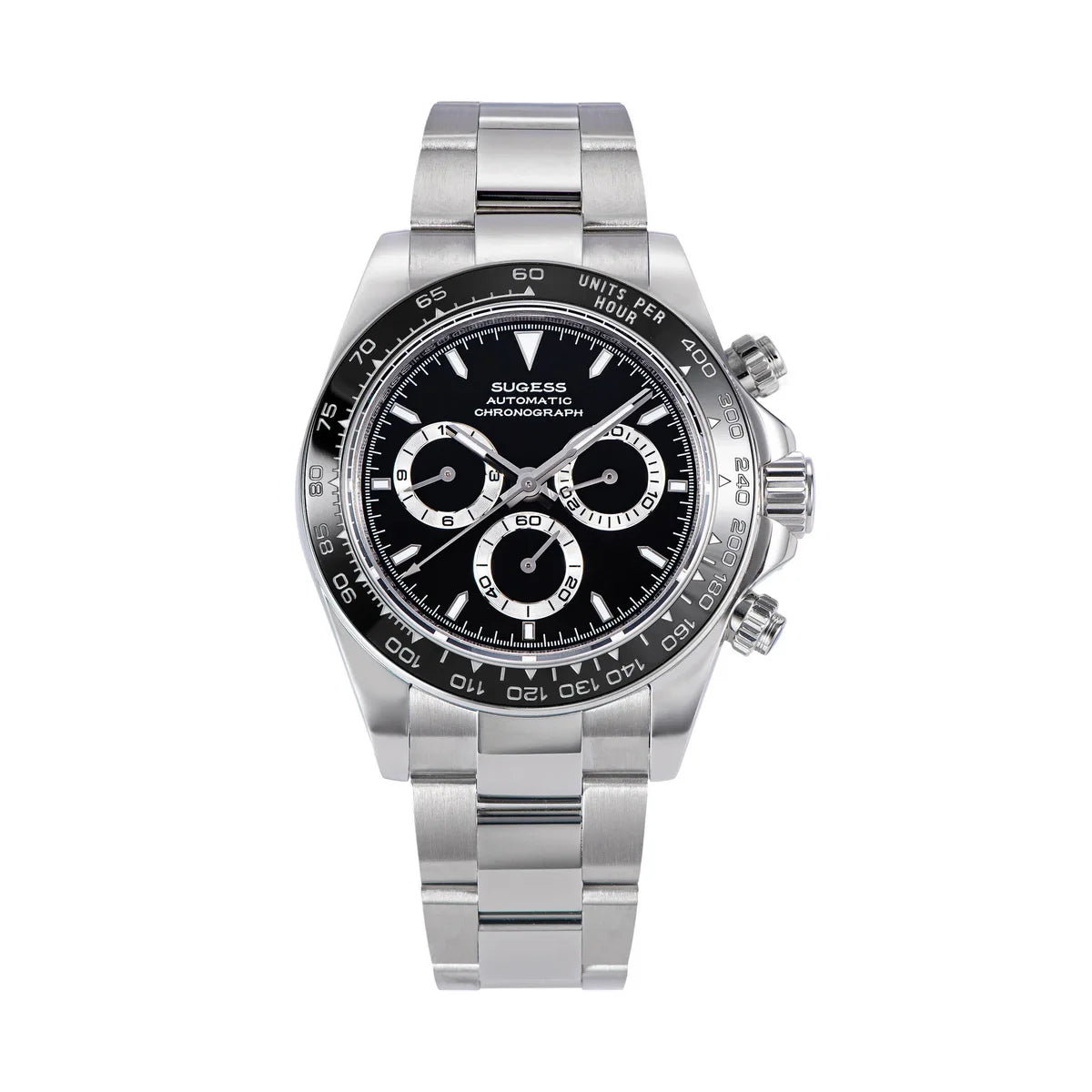 Sugess Diving Men's Watch Panda Automatic Mechanical Chronograph Peacock SL4801 Movement Wristwatch Waterproof Ceramic Bezel New