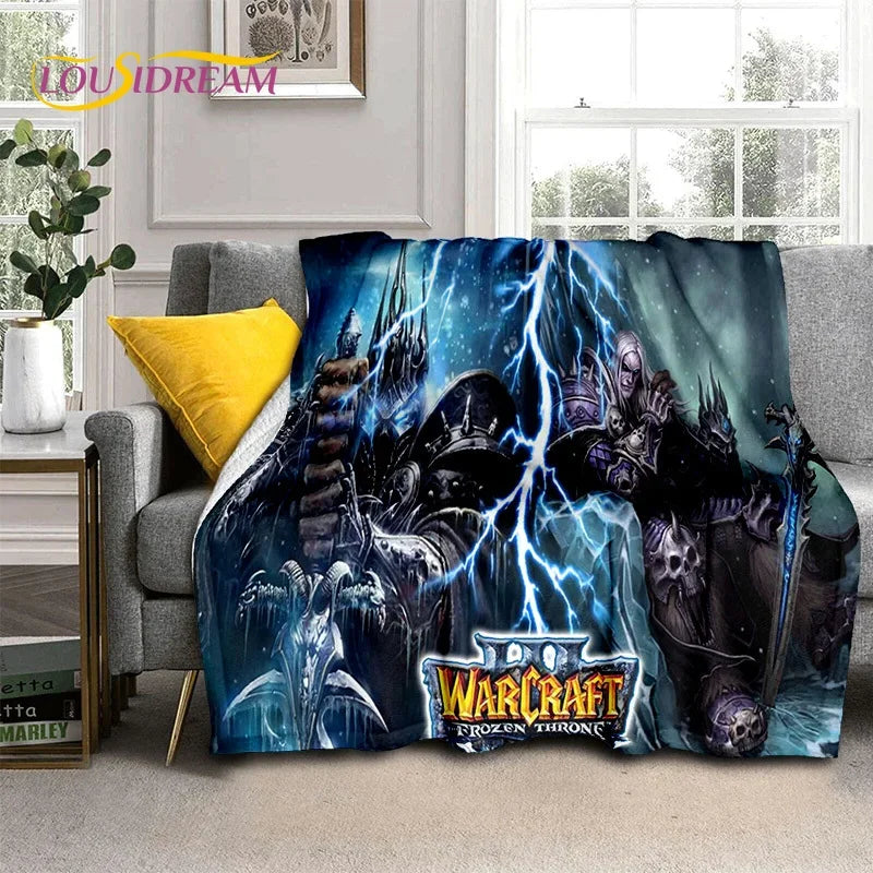 3D World of Warcraft Game WOW Lich King DH Blanket,Soft Throw Blanket for Home Bedroom Bed Sofa Picnic Travel Office Cover Kids