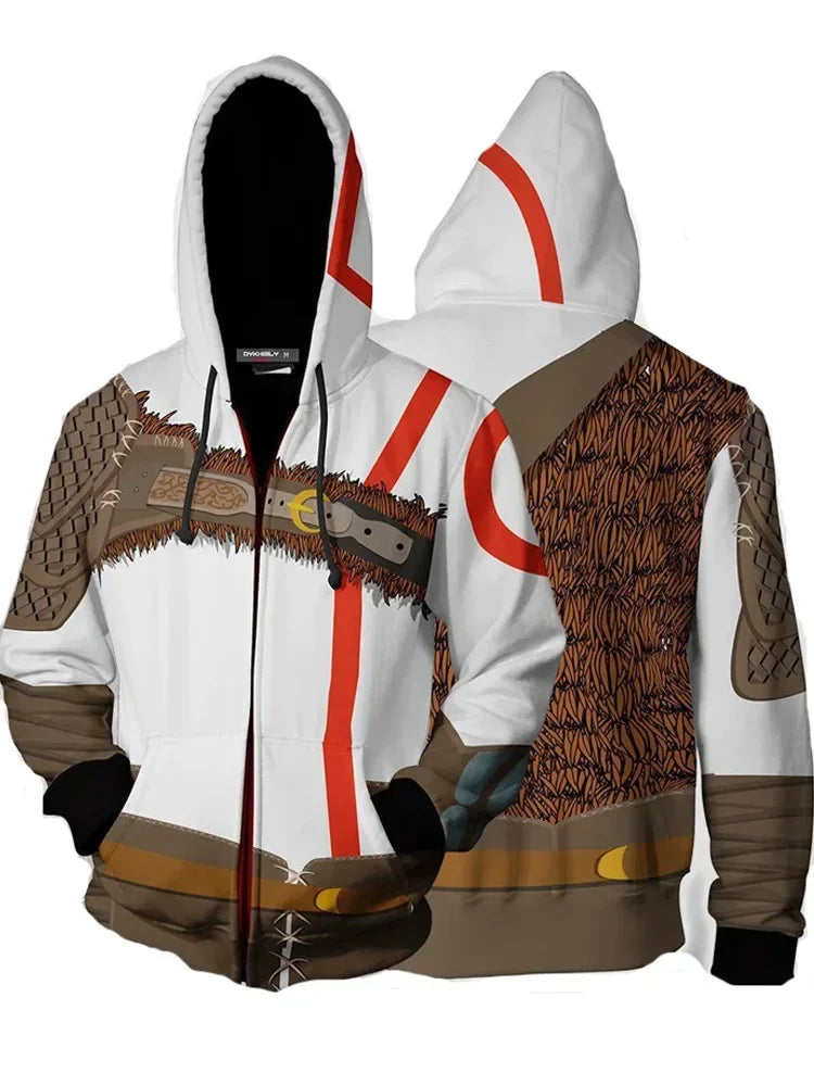 DY20Anime God of War Hoodie Cosplay Kratos Jacket Polyester Casual Coat Costumes Sportswear custom custom size25