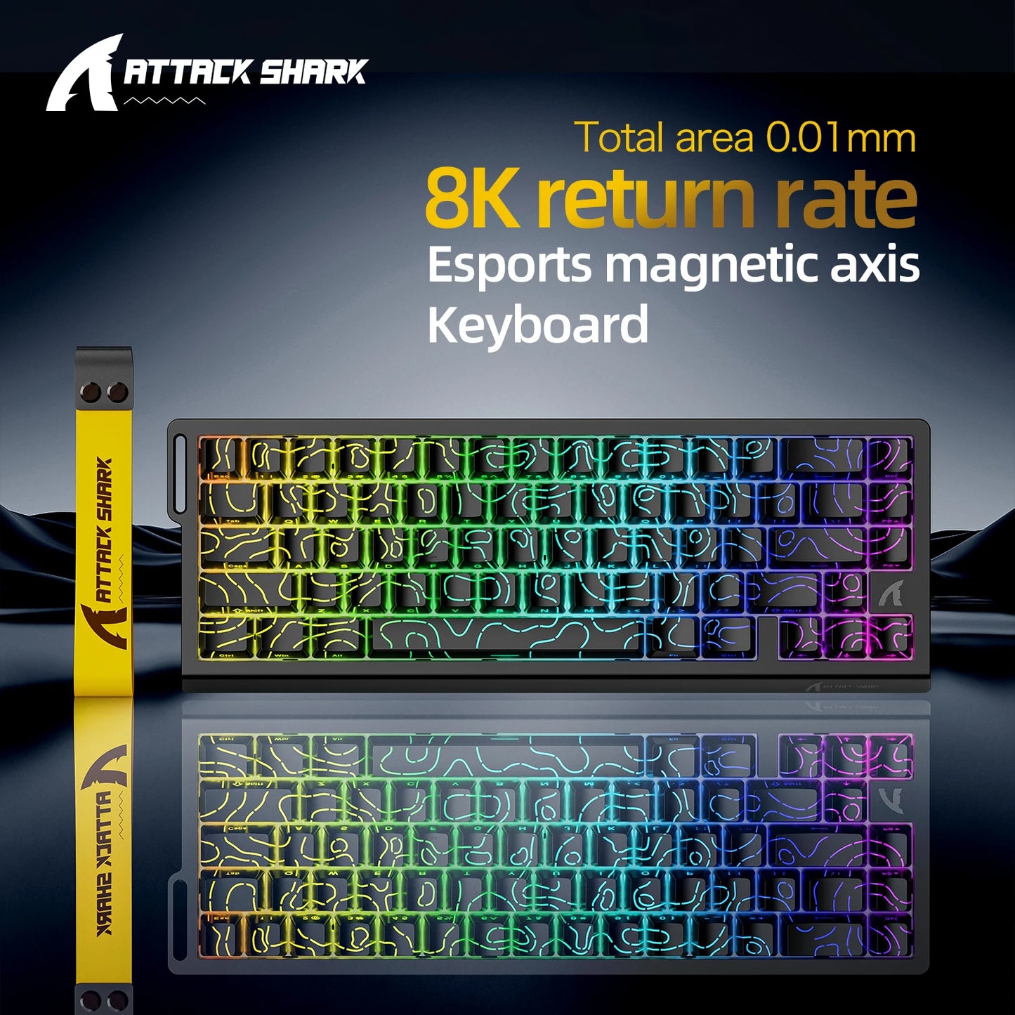 ATTACK SHARK X68HE Esports Magnetic Axis Keyboard 8KHz Return Rate, Total Area 0.01mm, and 0.125ms Rate Class Ultra-Low Latency
