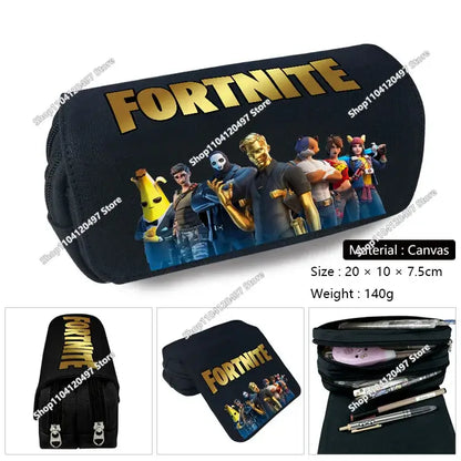 Аниме несесер за моливи Fortnites, кавай, с голям капацитет, водоустойчив ръчен несесер за косплей, офис канцеларски подарък играчка