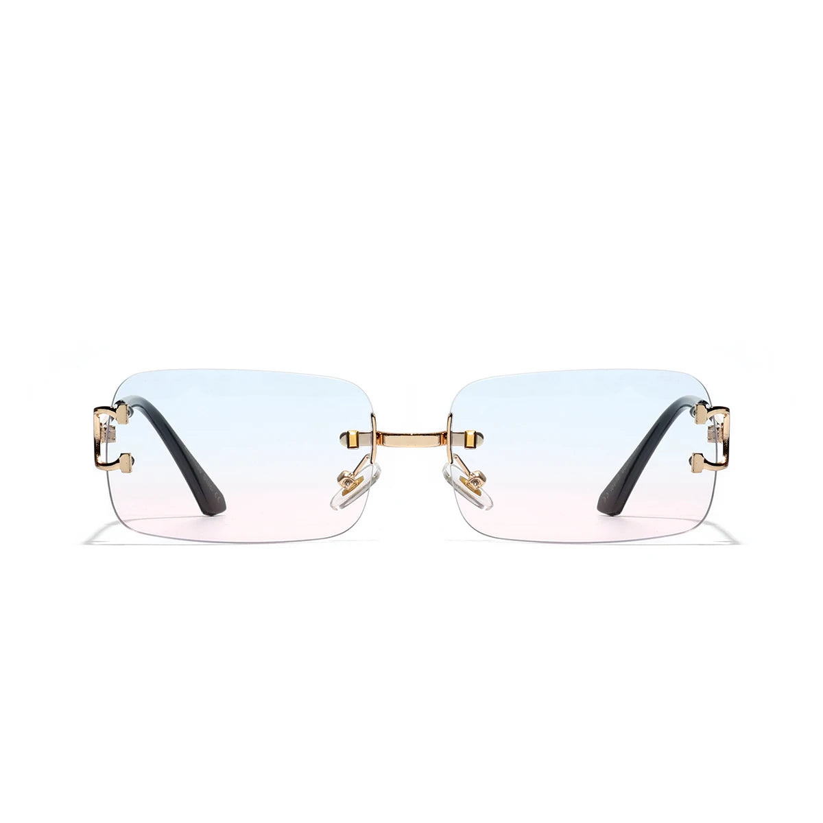 Ruiao 2026 rimless sunglasses UV400 fashion square metal glasses for men women designer man's brand sun shades for outdoor