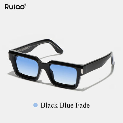 Ruiao 2026 retro black designer sunglasses vintage for women luxury square rectangular man UV400 Propionate insert pin eyewear