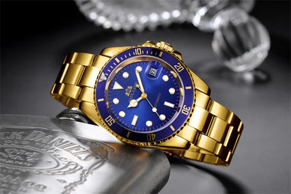 High Quality Automatic Mechanical Watch for Men Stainless Steel Red Dial Date Strong Luminous Luxury Men's Watch