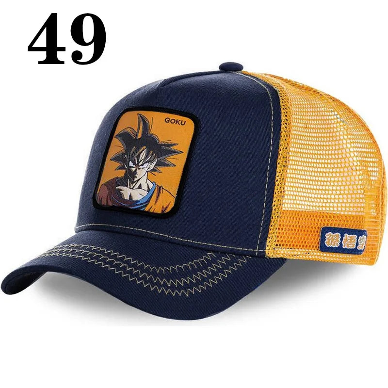 New Dragon Ball DRAGONBALL Mesh Cap Cartoon Mesh Cap Men And Women Baseball Cap Fashion Patch Trucker Cap