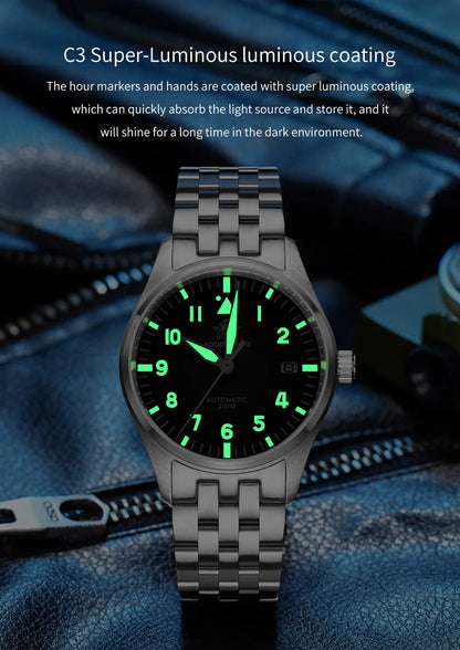 ADDIESDIVE Watch For Men MY-H2 Stainless Steel Classics Mechanical Watches NH35 200m Diving Luminous Analog Watch Reloj Hombre