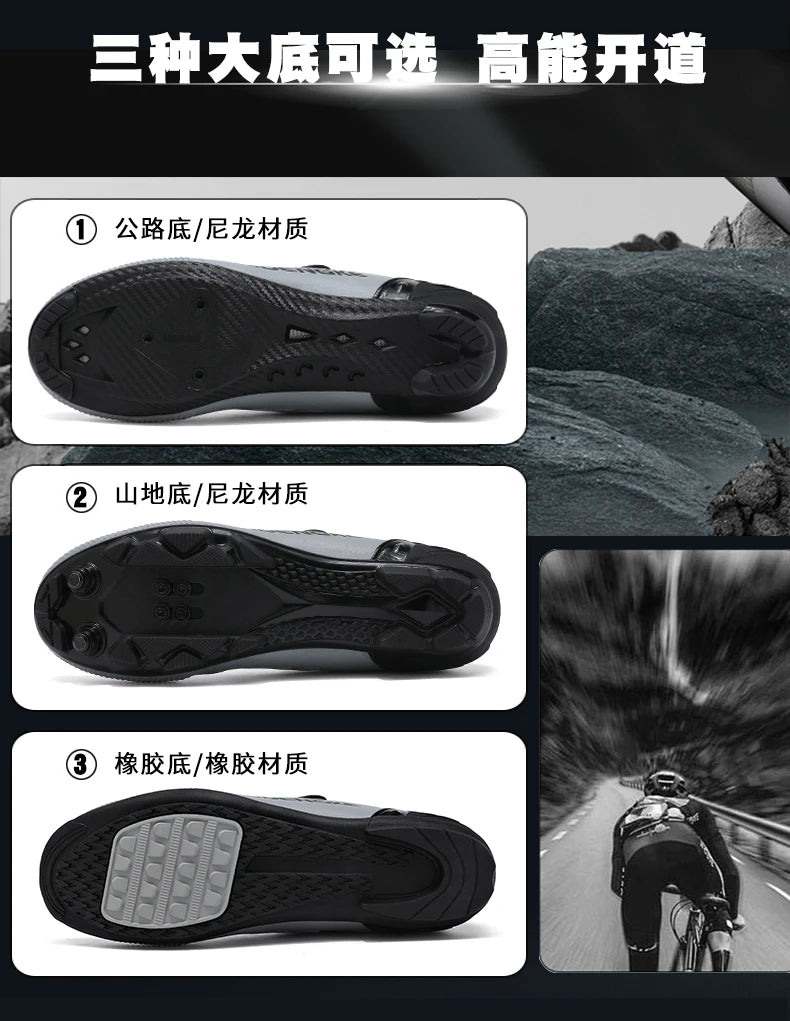 Sapatilhas de Ciclismo Unissexo Novas Profissionais Leves Luxyry Originais para Estrada em Borracha MTB Corrida Bicicleta Moda Bike Street Sports