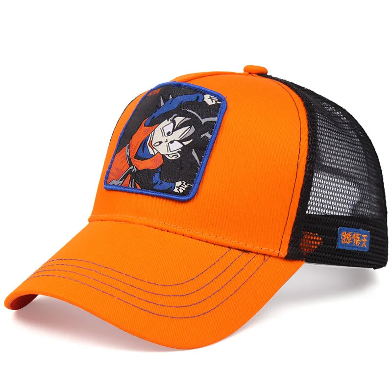 Dragon Ball Anime Character Printed Baseball Cap For Men And Women Hip Hop Hat Truck Driver Mesh Hat Summer Outdoor Sunshade