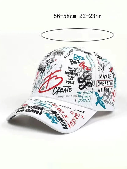 Fashion Graffiti Printing Baseball Cap Outdoor Cotton Casquatte Hat Men Women Summer Sun Hats Adjustable Hip Hop Caps