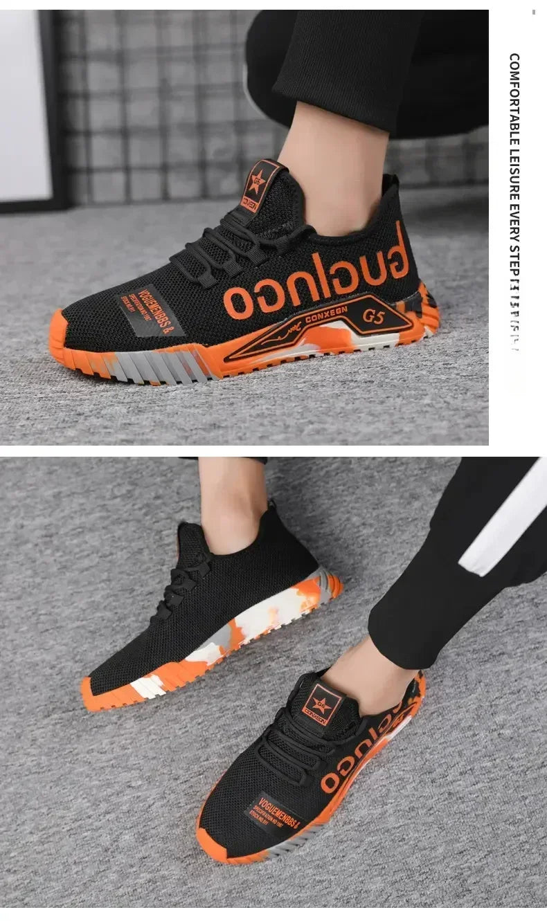 Sportschool Nieuwe gevulkaniseerde wandelsneakers met veters Comfortabele, slijtvaste casual schoenen Wandelschoenen voor de zomer Mesh-ballerina's Modieus Ademend