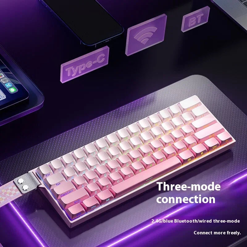 AULA Mini60 HE Magnetic Switch Keyboard RGB Tri Mode Wireless Mechanical Keyboard 8000Hz 0.01mm RT Gaming Keyboard Gamer Gifts