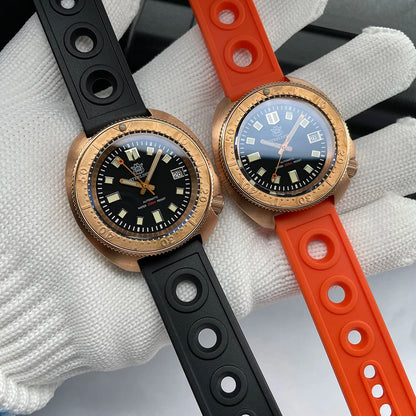 STEELDIVE Men Bronze Dive Watch 200M Water Resistant Ceramic Bronze Bezel Automatic Movement Wristwatch