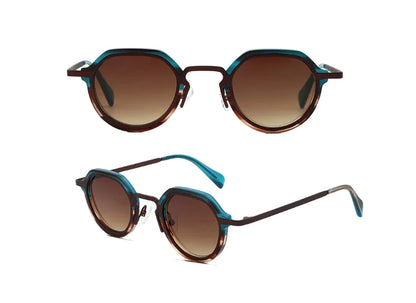 ChicOptix Fashionable Retro Acetate and Metal Sunglasses Unisex Luxury Brand Designer Style UV400 UV Protection Outdoor Casual