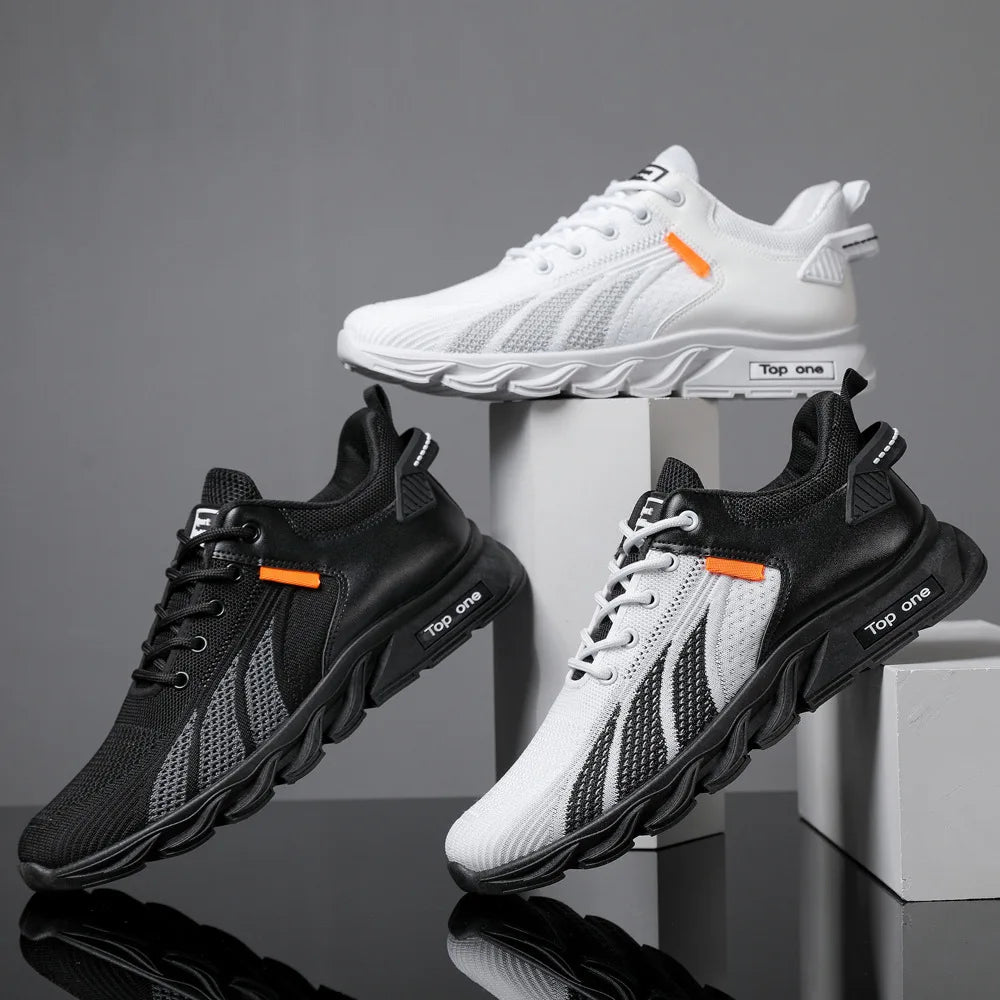 Modne muške tenisice, mrežaste ležerne cipele, muške cipele na vezanje, lagane vulkanizirane cipele, tenisice za hodanje, Zapatillas Hombre