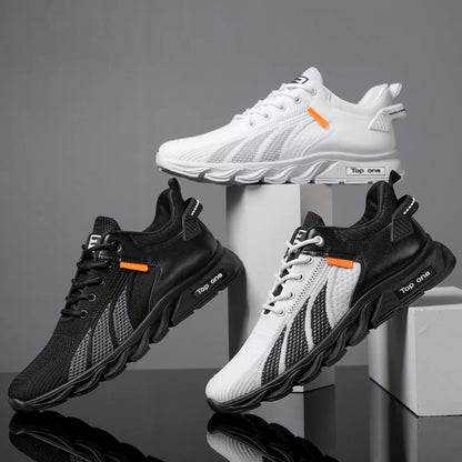 Modne muške tenisice, mrežaste ležerne cipele, muške cipele na vezanje, lagane vulkanizirane cipele, tenisice za hodanje, Zapatillas Hombre
