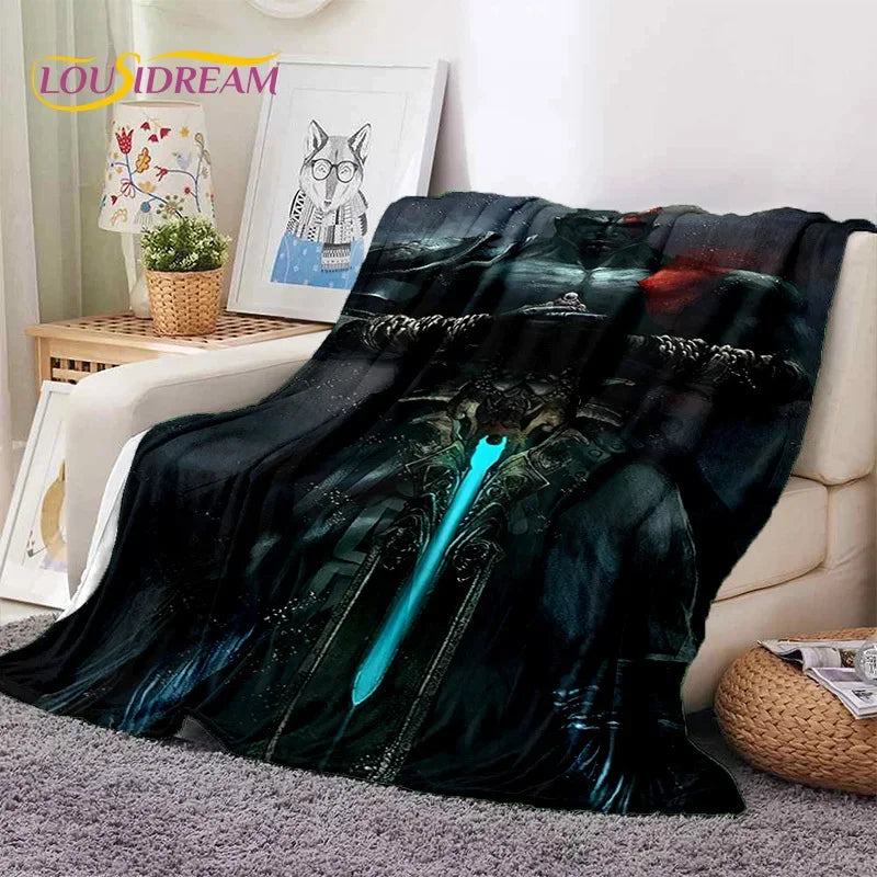 God of War Games Kratos Cartoon Soft Flannel Blanket for Beds Bedroom Sofa Picnic,Throw Blanket for Cover Outdoor Leisure Gift