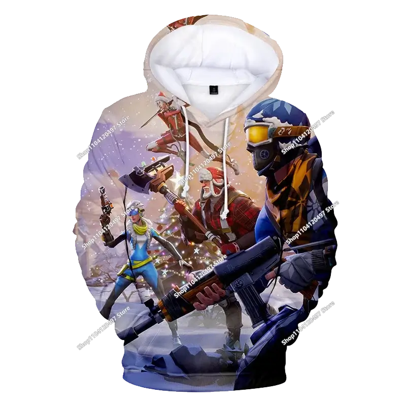 Felpa con cappuccio Fortnite Anime per bambini e uomo, streetwear hip-hop, sportswear casual, vestibilità ampia, moda outdoor