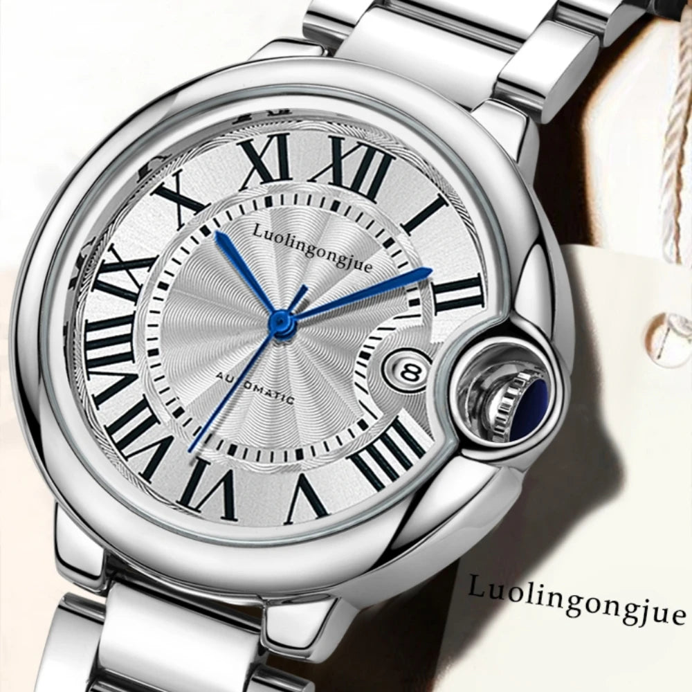 European and American Style High-End Business Series Men's Mechanical Watches, Automatic Winding, Skeleton Design, High Aesthetic Value, Light Luxury, Fashionable, Casual, Versatile, Trendy Men's Watches for Social Guys, the