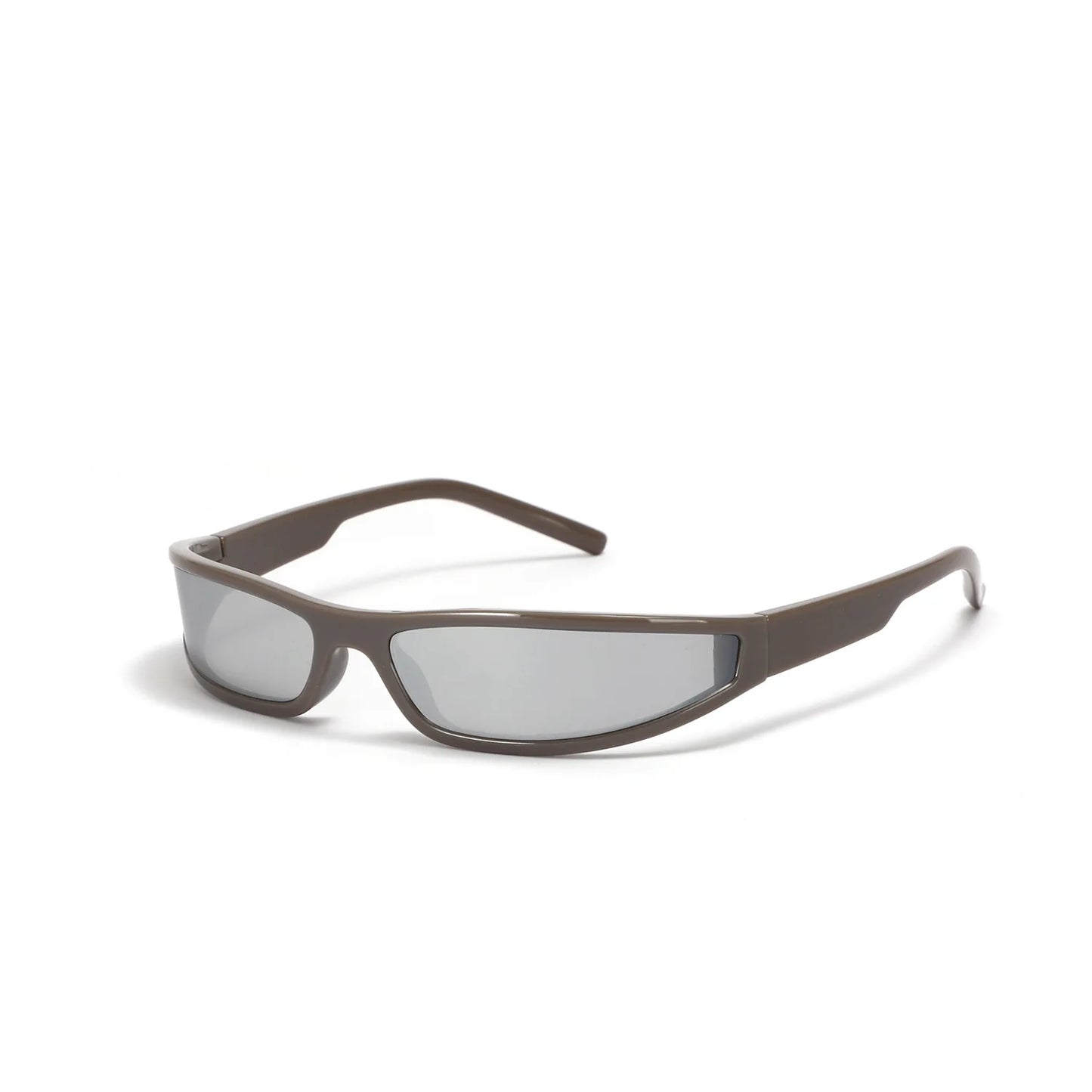 Y2k Futuristic Sunglasses Women Men Vintage Small Rectangle Frame Wrap Around Sun Glasses Punk Cool Mirror Eyewear Sports Shades